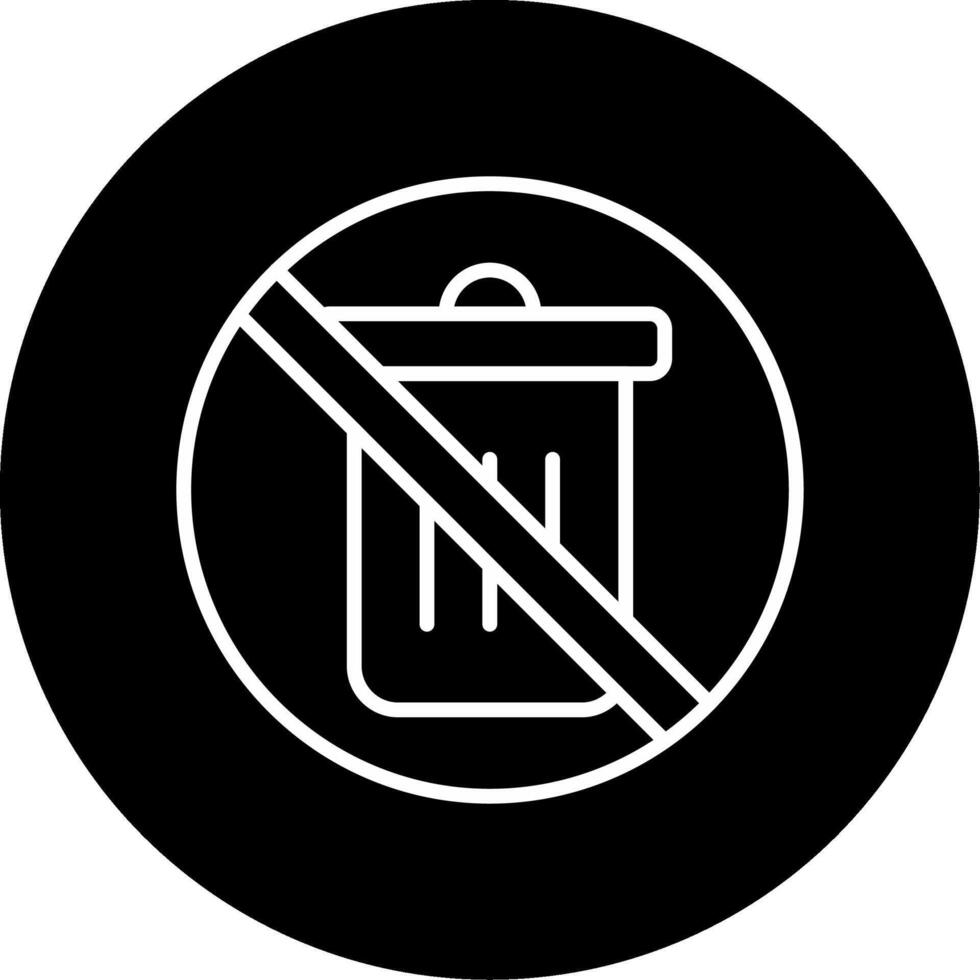 No Littering Warning Sign Line Circle Inverted vector