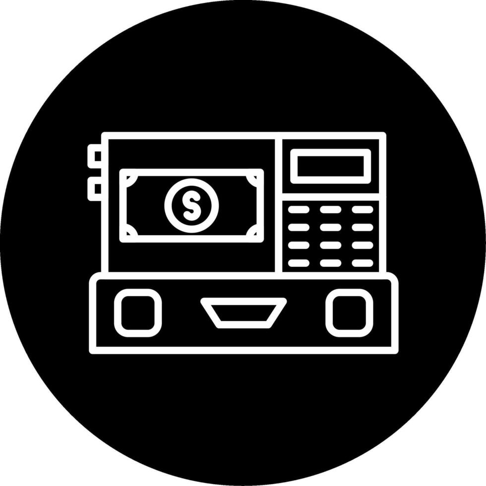 Cash Dispensing Machine Kiosk Line Circle Inverted vector