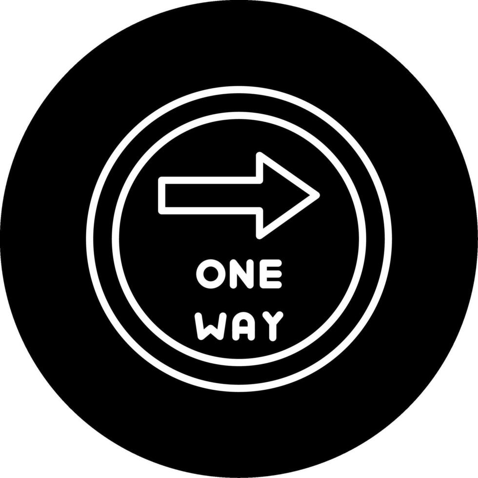 One Way Direction Arrow Line Circle Inverted vector