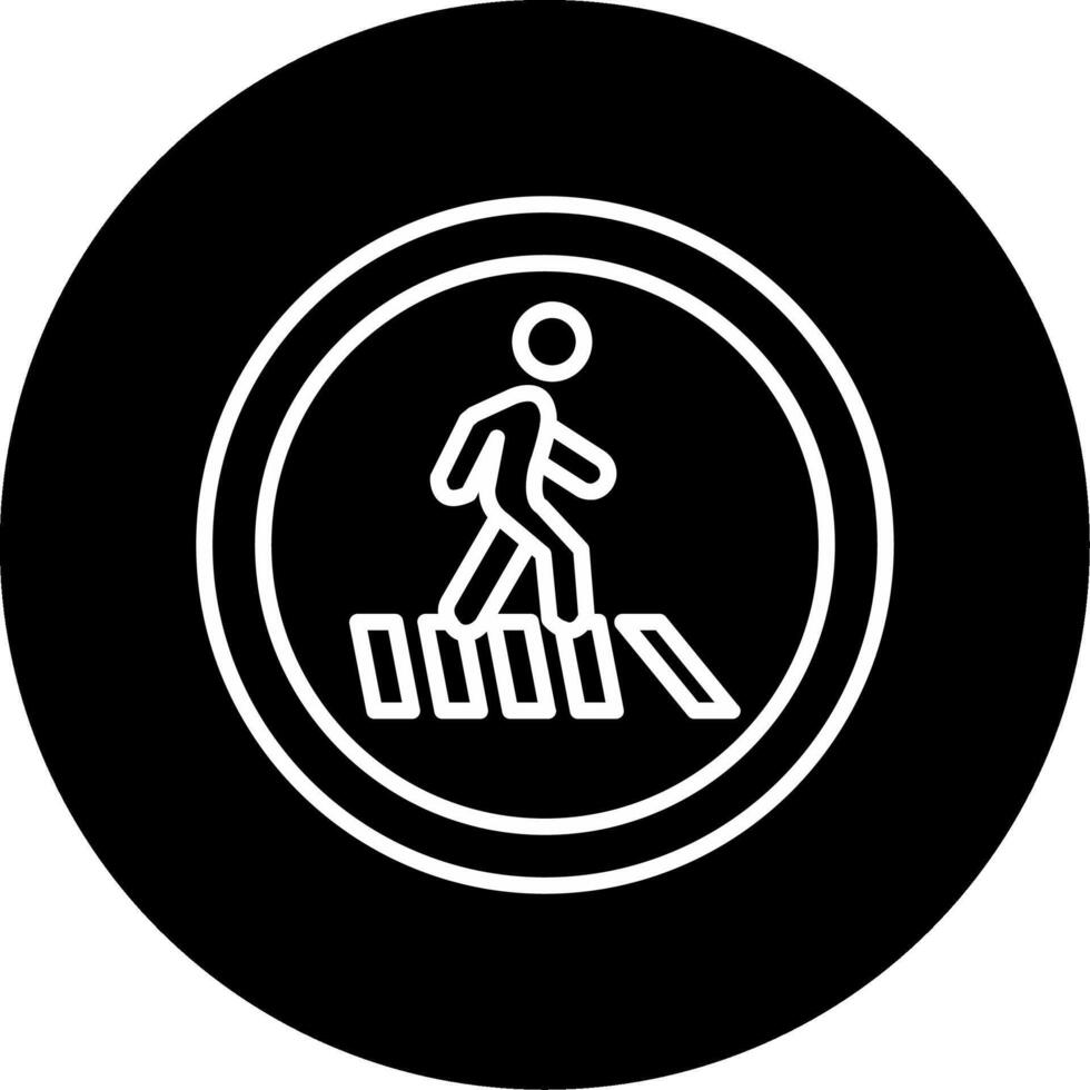 Pedestrian Walkway Crossing Line Circle Inverted vector