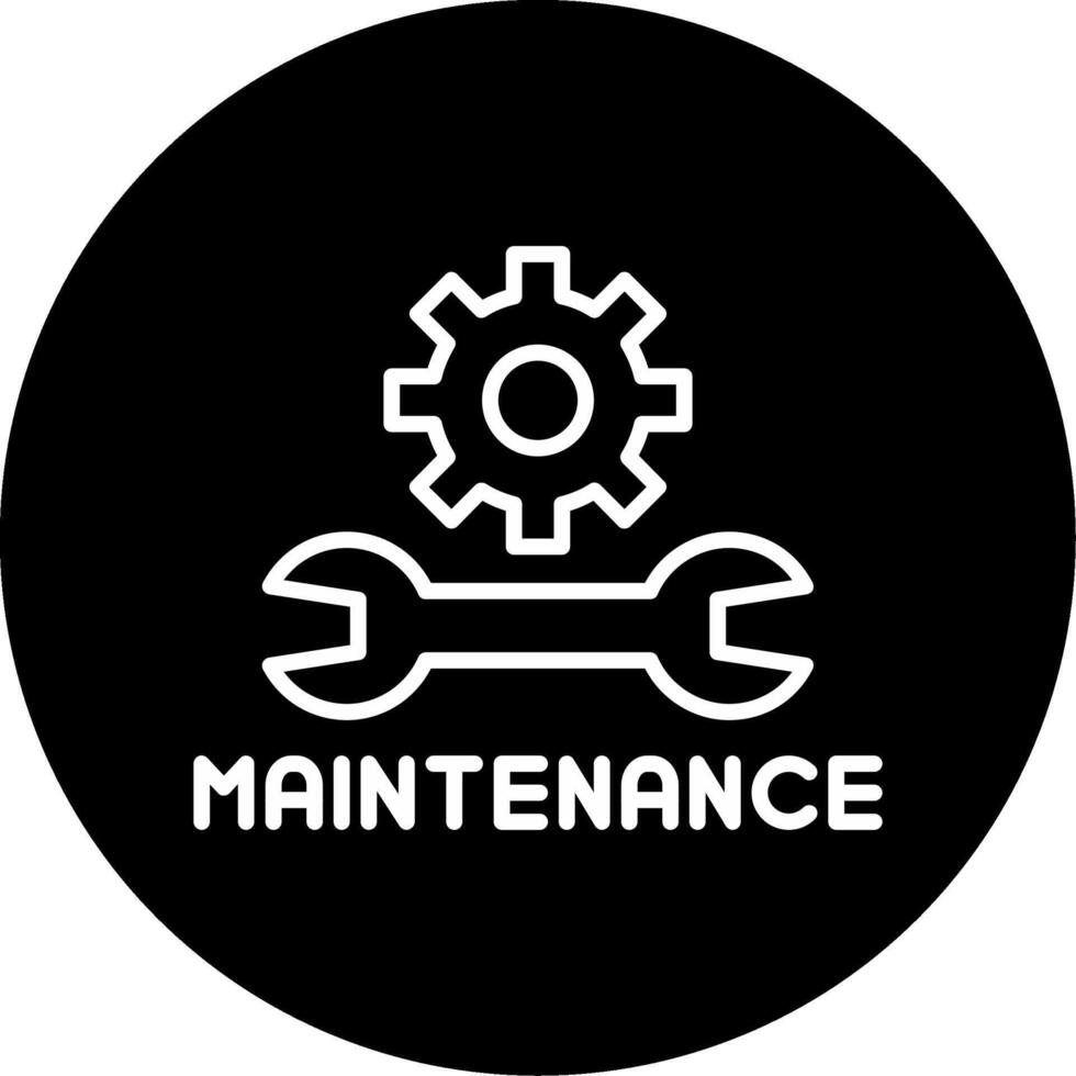 Routine Maintenance Notification Line Circle Inverted vector