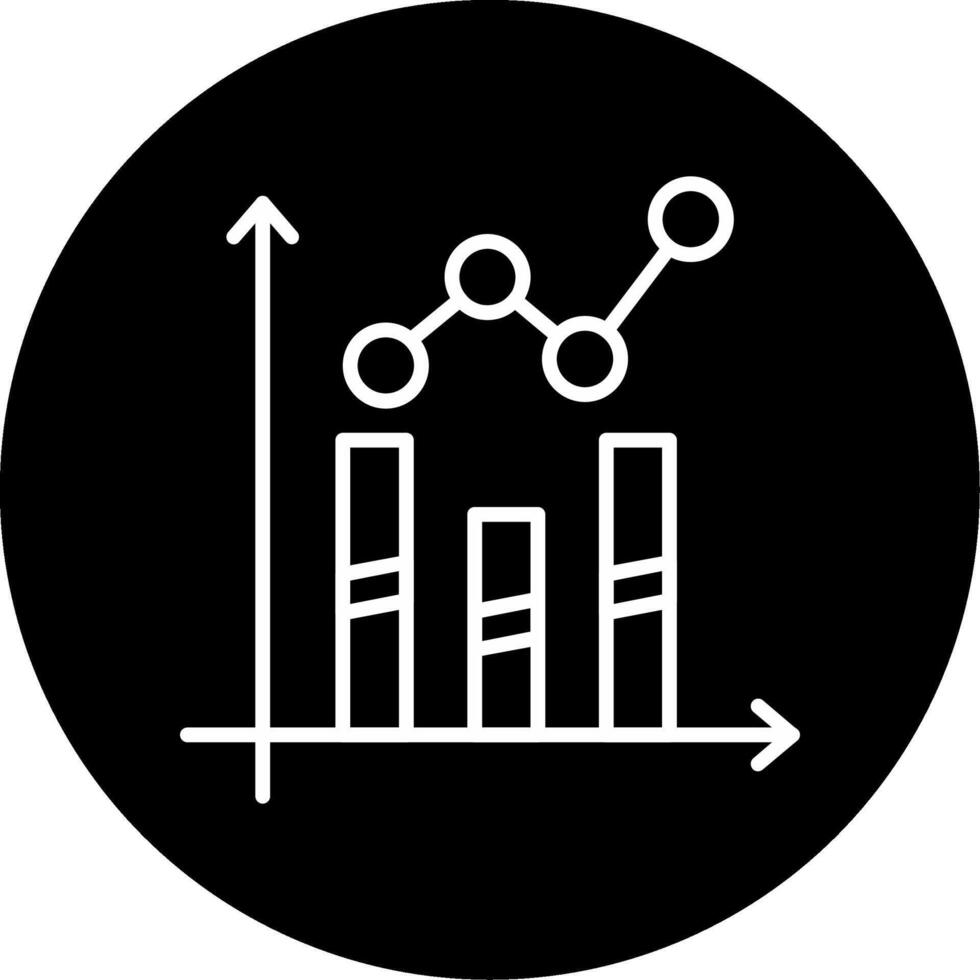 Trend Line Graph Symbol Line Circle Inverted vector
