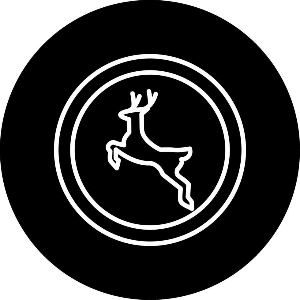 Deer Animal Crossing Alert Line Circle Inverted vector