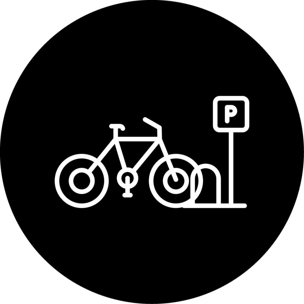 Bicycle Storage Rack Line Circle Inverted vector