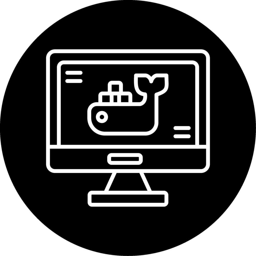 Jenkins Automation Server Line Circle Inverted vector