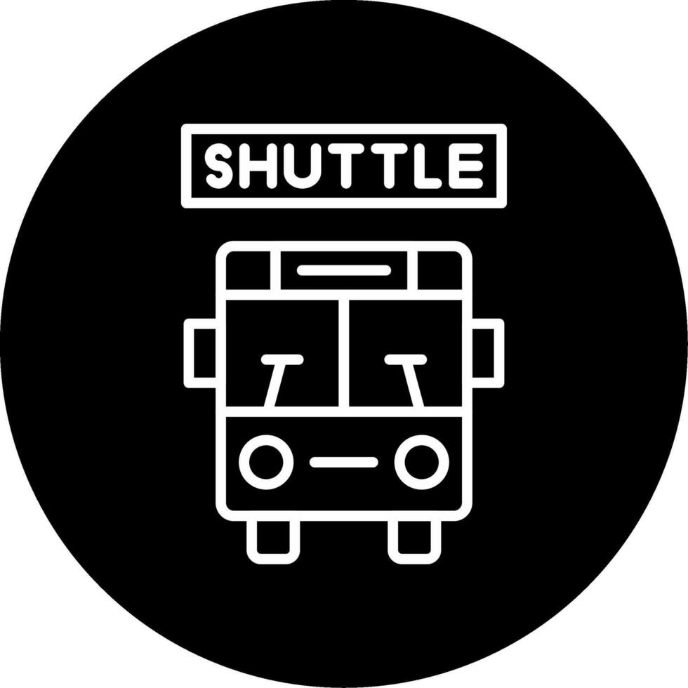 Airport Shuttle Service Line Circle Inverted vector