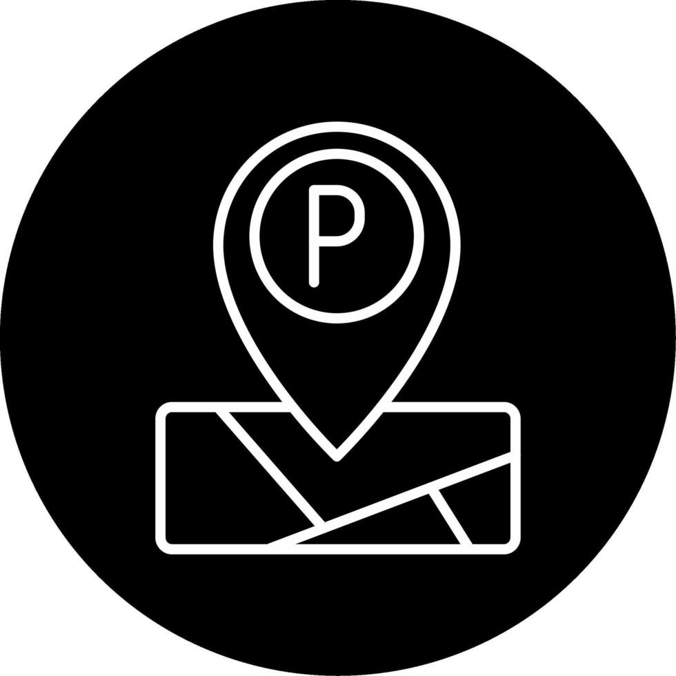 Public Parking Lot Marker Line Circle Inverted vector