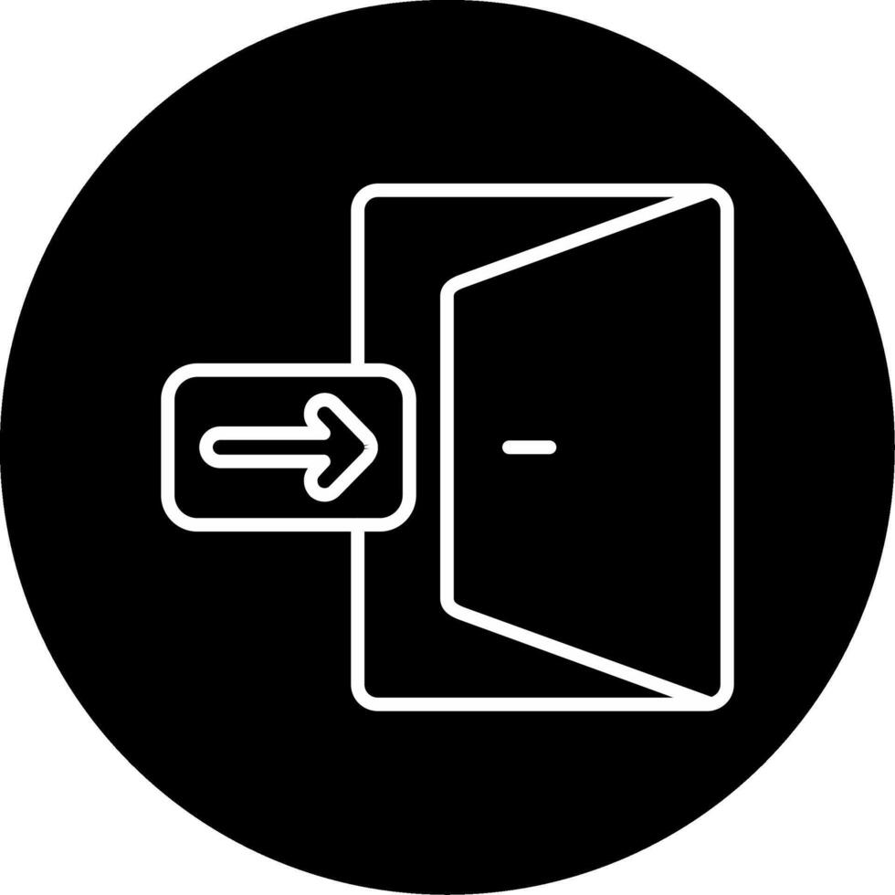 Aircraft Emergency Exit Door Line Circle Inverted vector