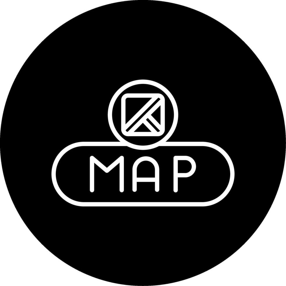 View Map Button Line Circle Inverted vector