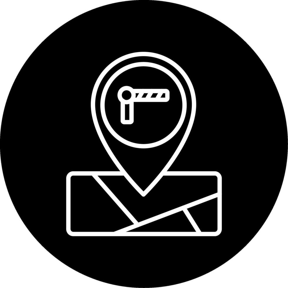 Toll Booth Pinpoint Marker Line Circle Inverted vector