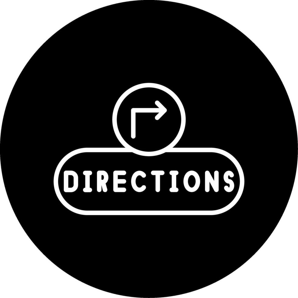 Get Directions Button Line Circle Inverted vector