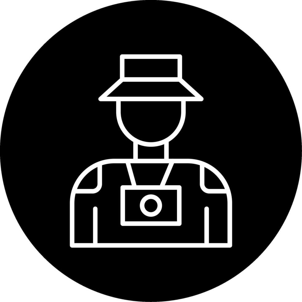 Visiting Tourist in Subway Line Circle Inverted vector