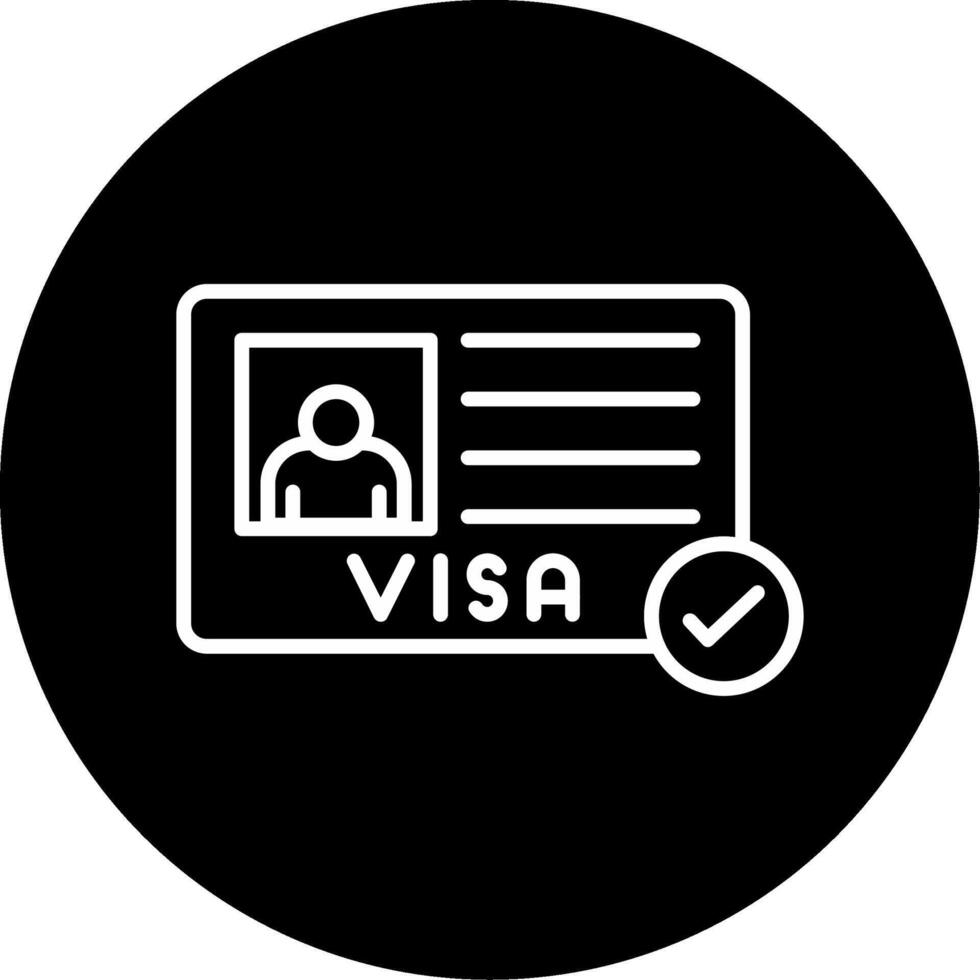 Travel Visa Verification Line Circle Inverted vector