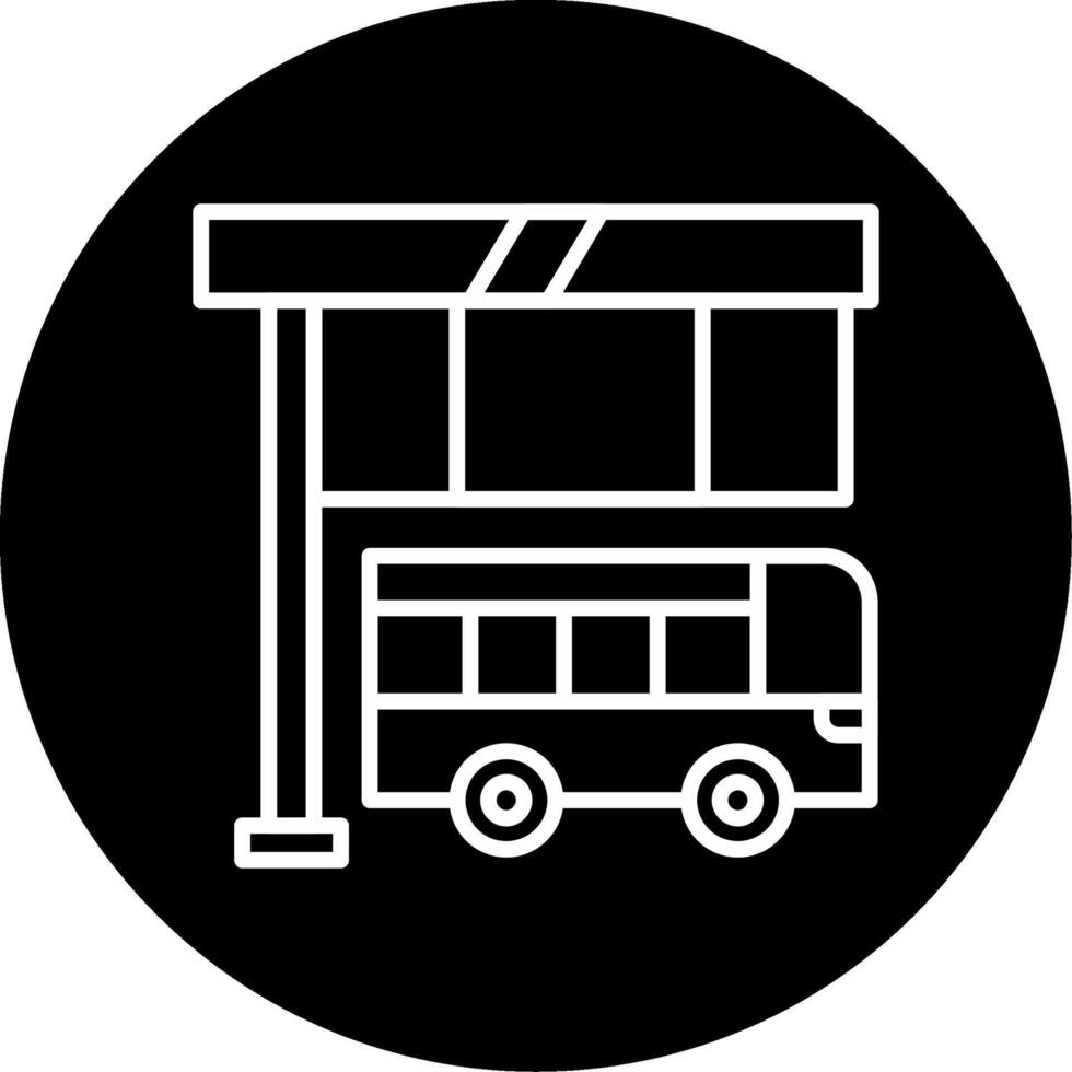 Central Bus Dispatch Office Line Circle Inverted vector