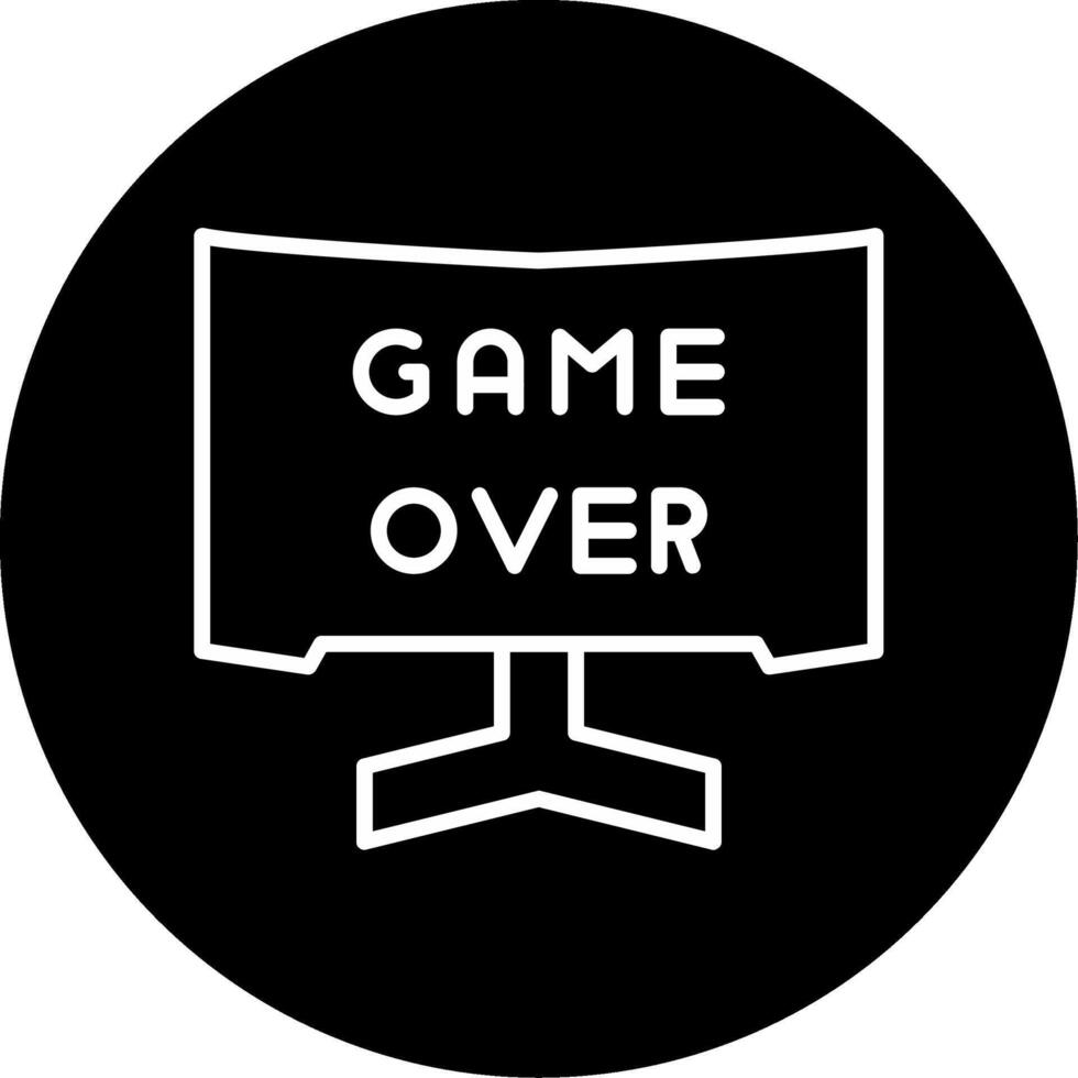 Game Over Line Circle Inverted vector