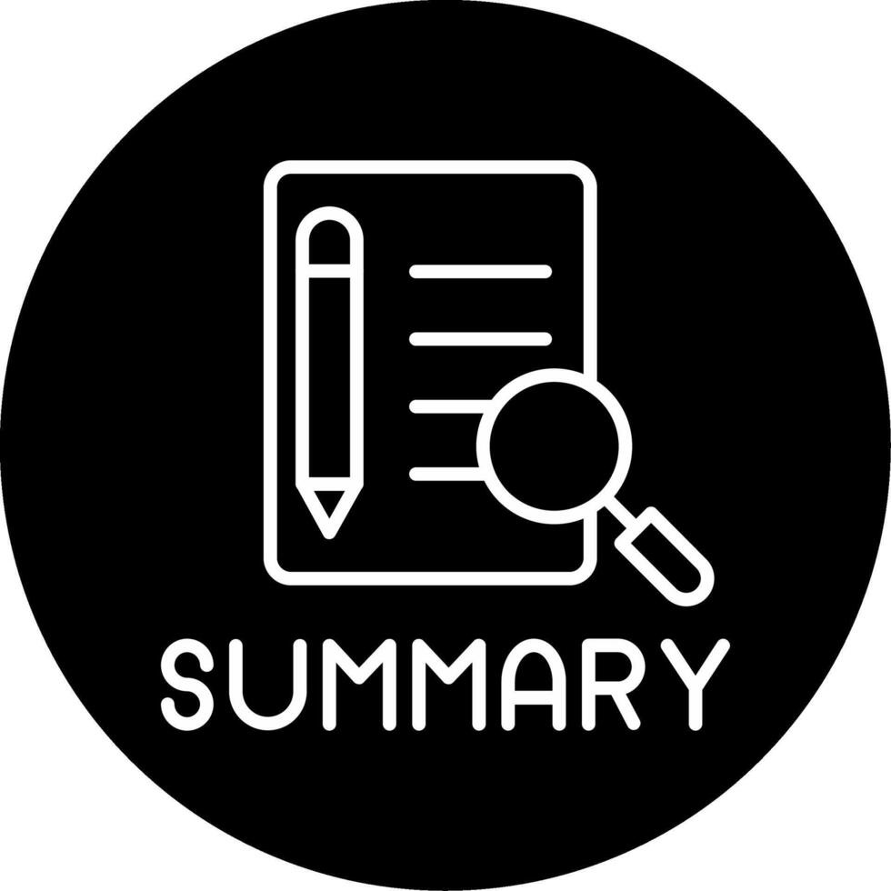 Condensed Summary Overview Line Circle Inverted vector