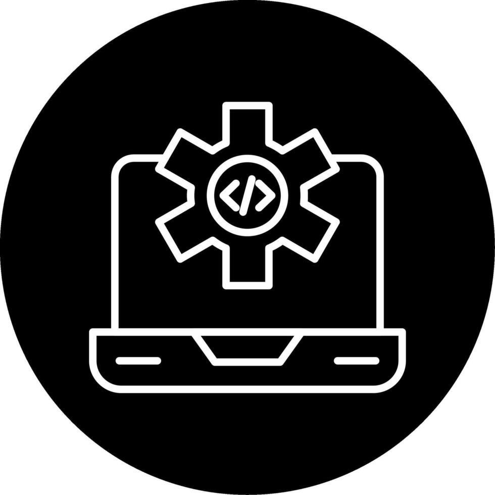 Dev Environment Workspace Line Circle Inverted vector