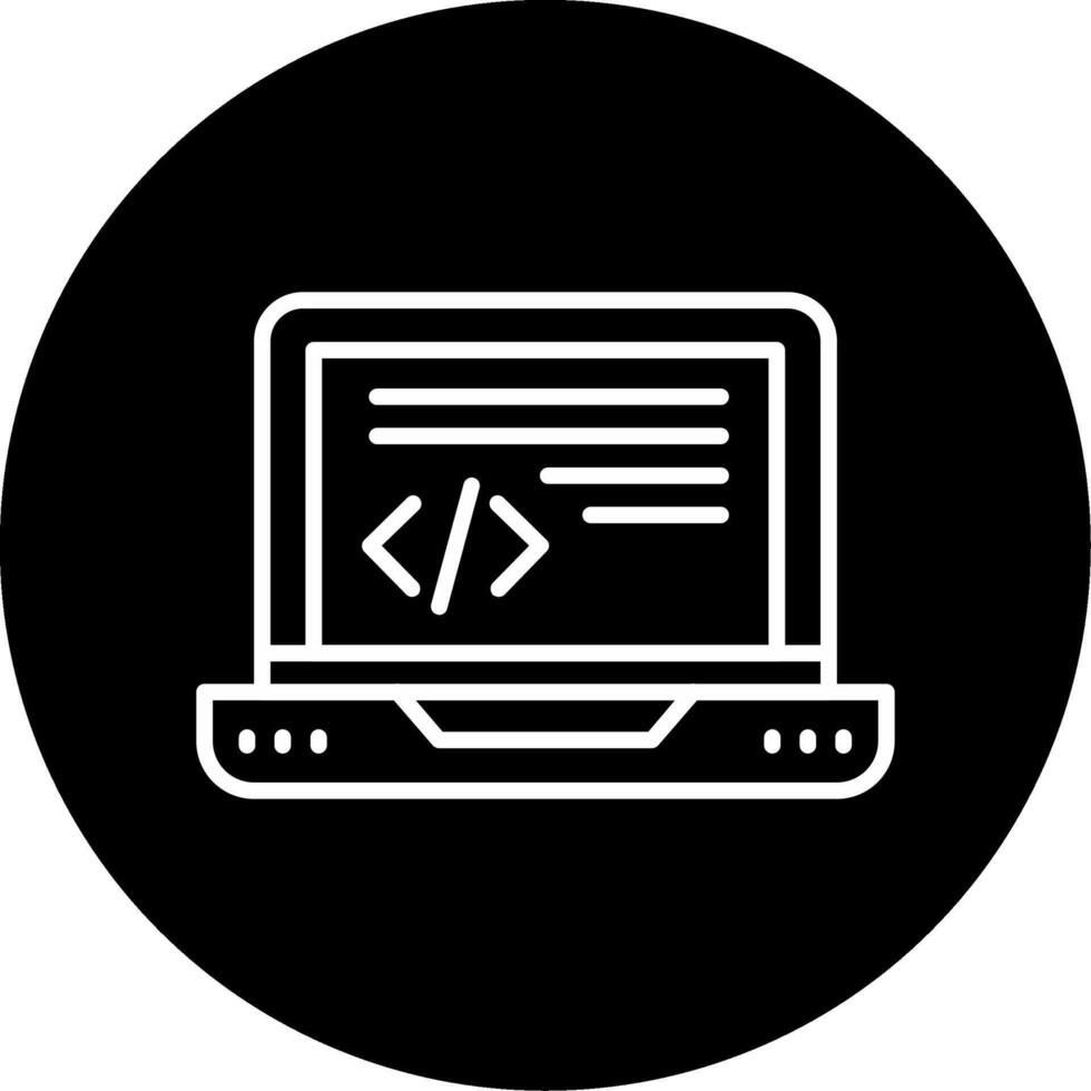Text Based Code Editor Line Circle Inverted vector
