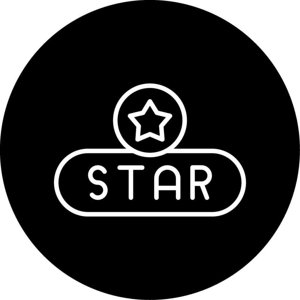 Star Rating Button Line Circle Inverted vector
