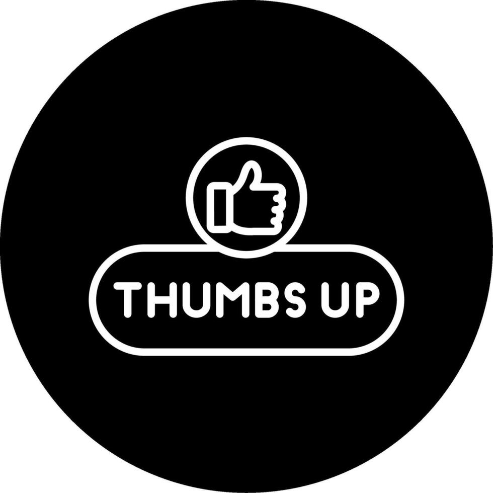 Thumbs Up Feedback Button Line Circle Inverted vector