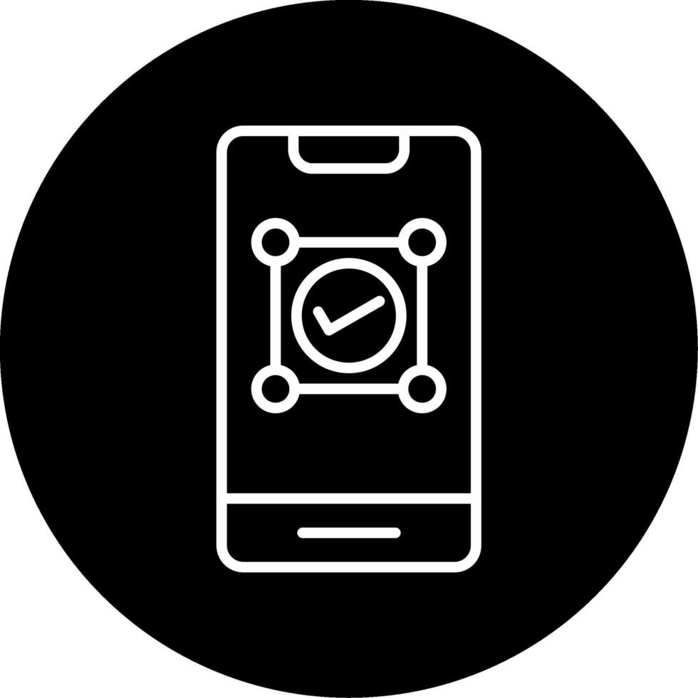 Mobile First Design Icon Line Circle Inverted vector