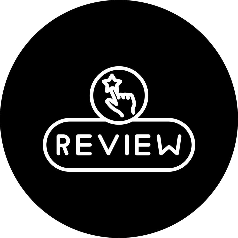 Leave Review Button Line Circle Inverted vector