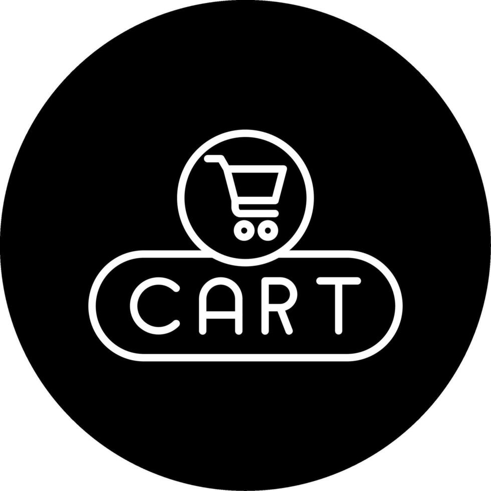 View Cart Button Line Circle Inverted vector