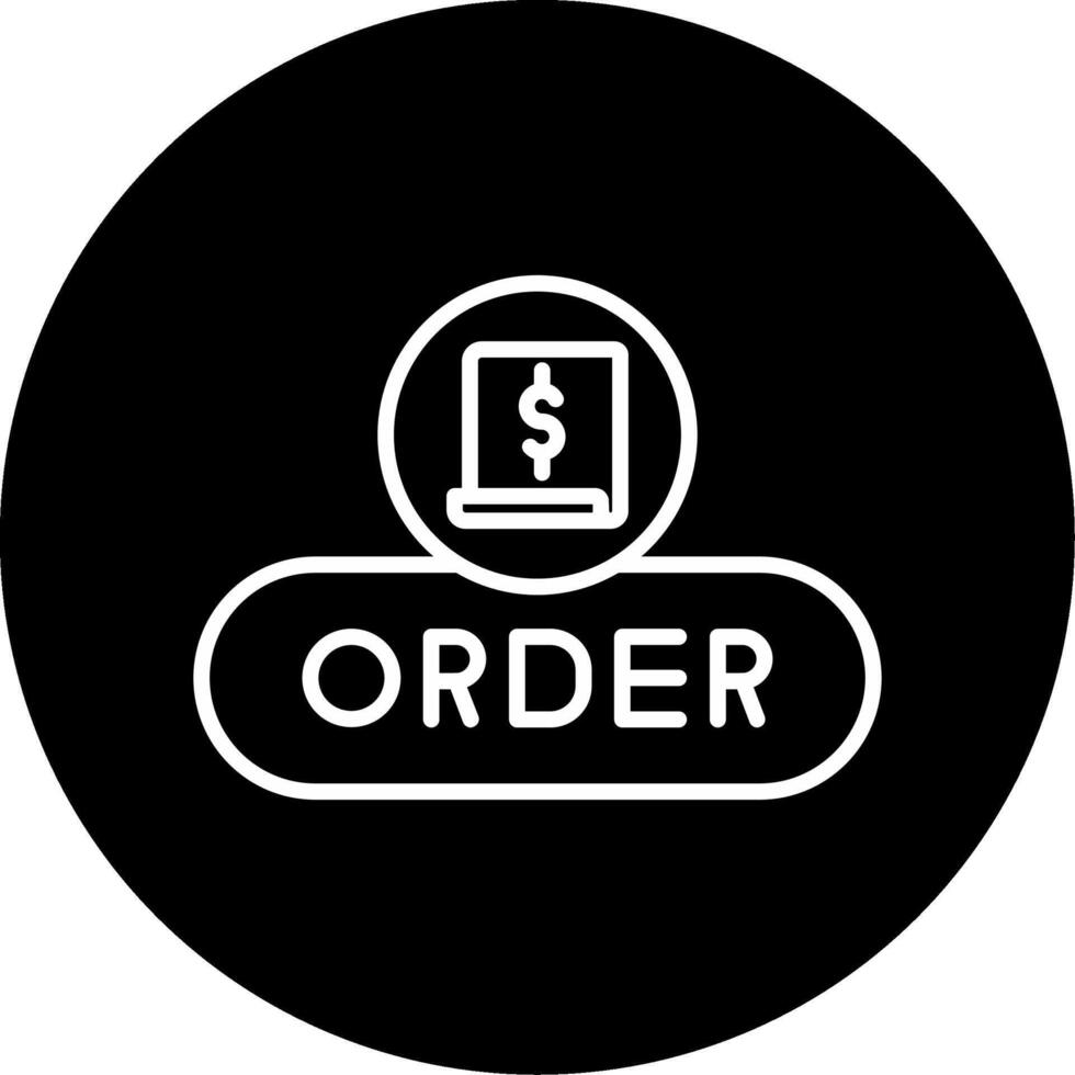 Place Order Button Line Circle Inverted vector