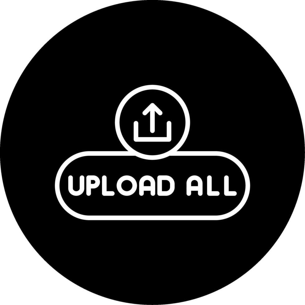 Upload All Files Button Line Circle Inverted vector