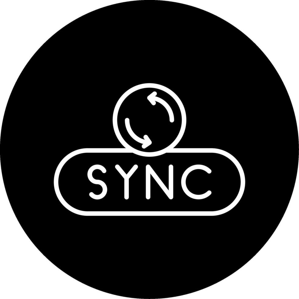 Sync Data Button Line Circle Inverted vector