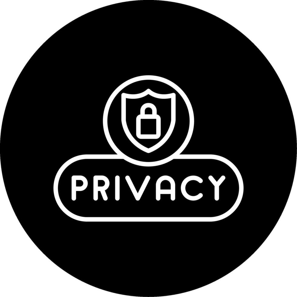 View Privacy Button Line Circle Inverted vector