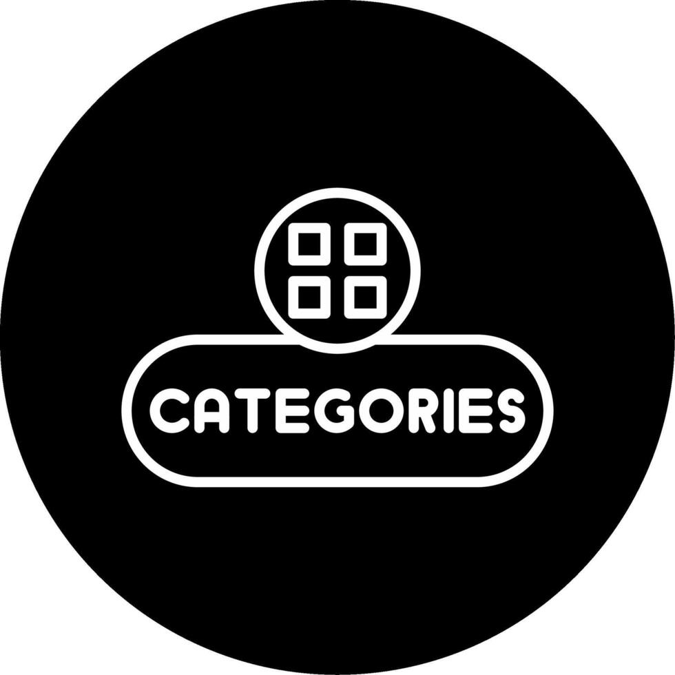 View Categories Button Line Circle Inverted vector