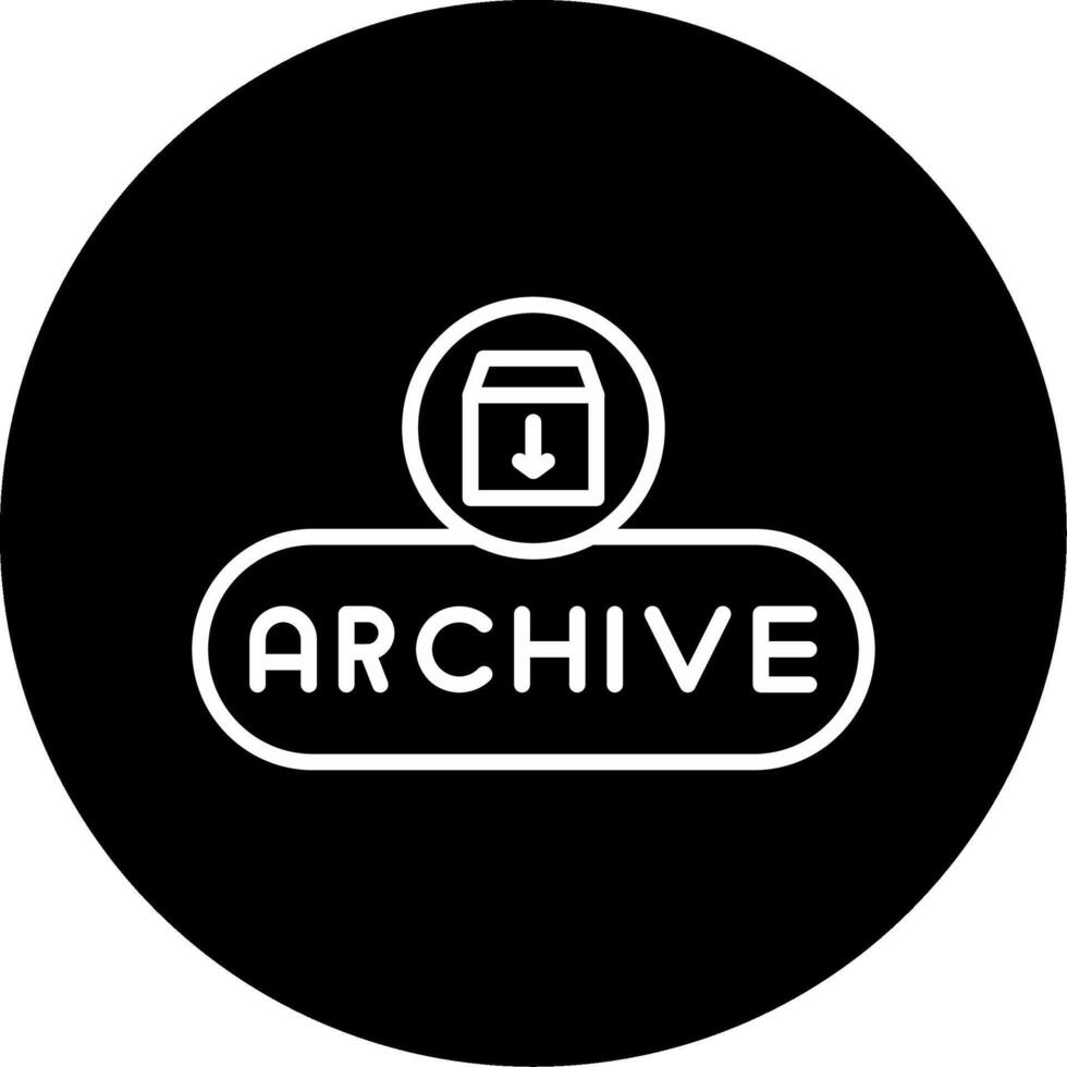 Move to Archive Button Line Circle Inverted vector