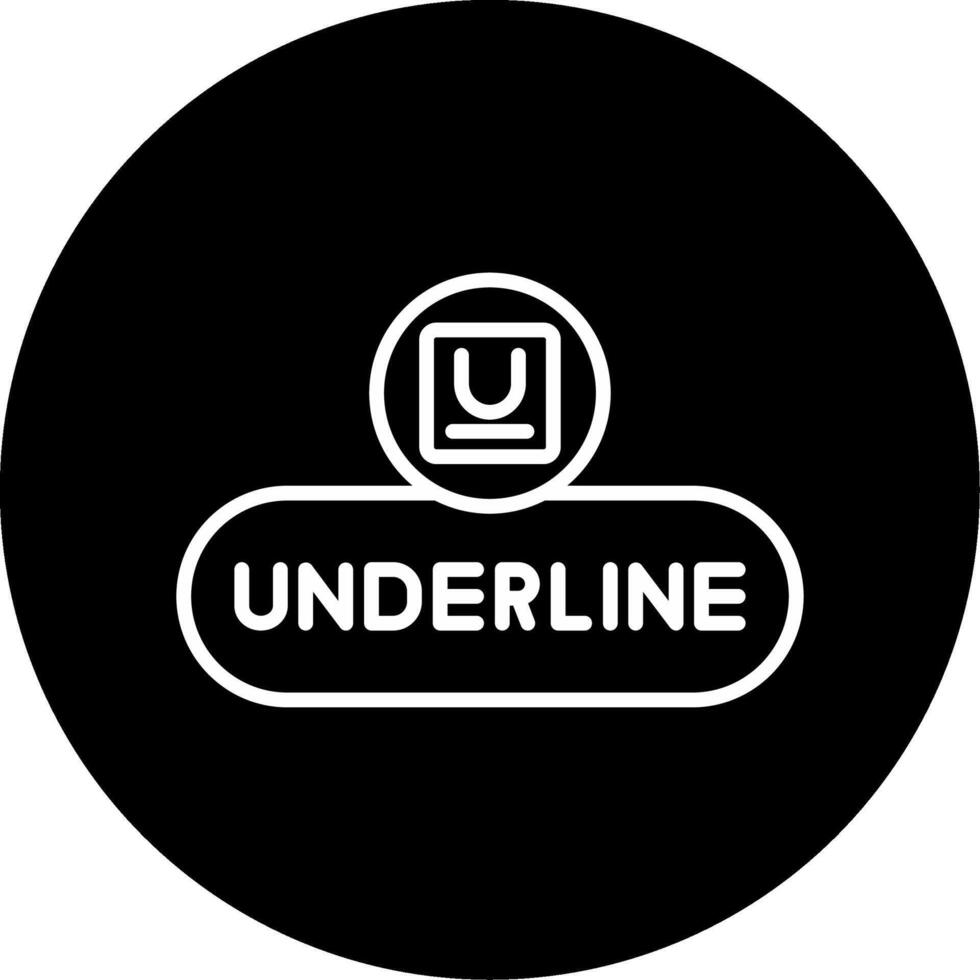 Underline Text Button Line Circle Inverted vector