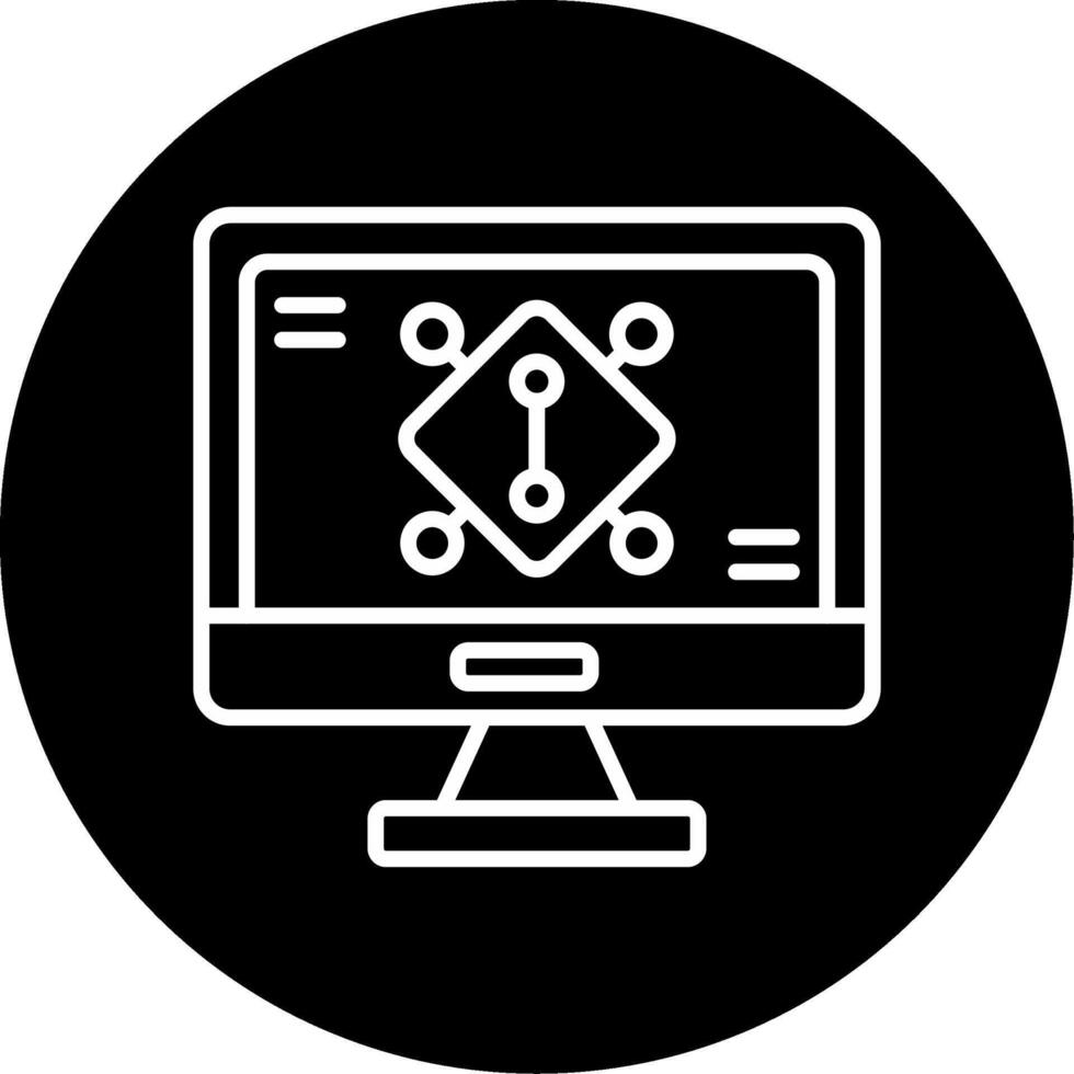 API Gateway Entry Point Icon Line Circle Inverted vector