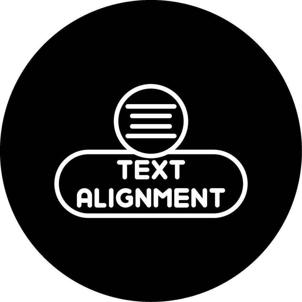 Align Text Button Line Circle Inverted vector