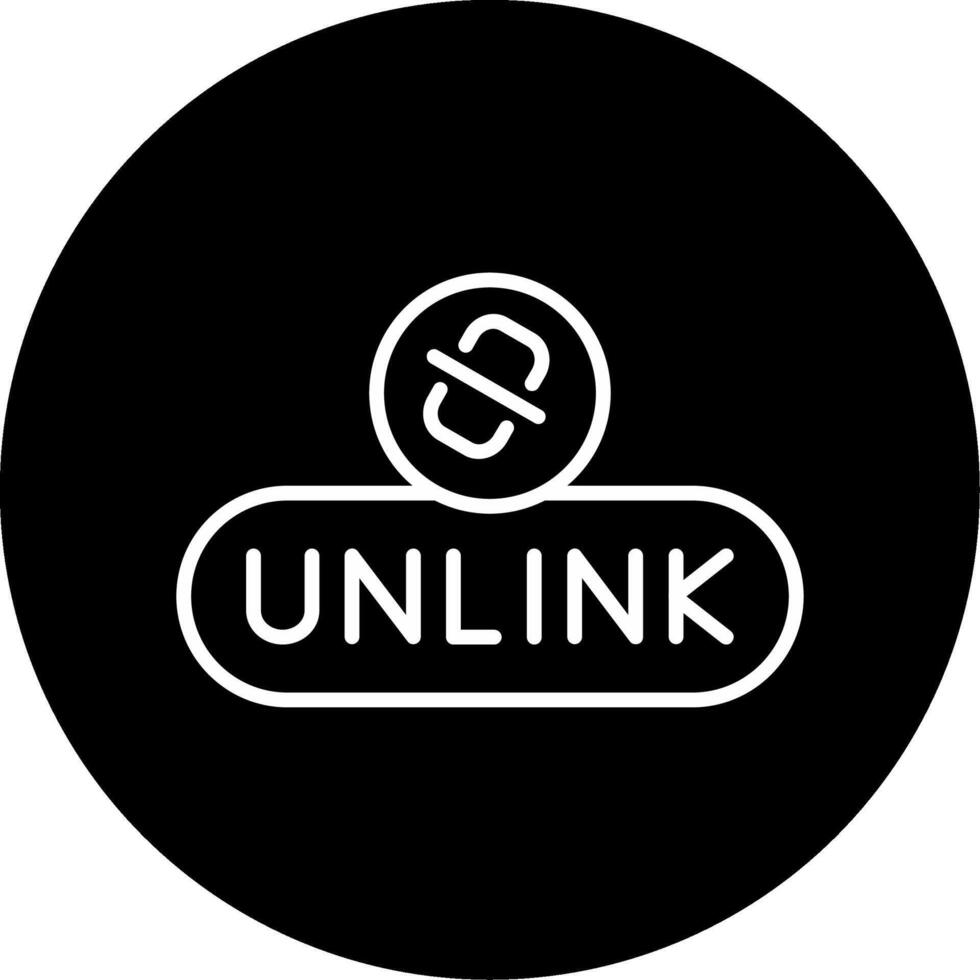 Remove Link Button Line Circle Inverted vector