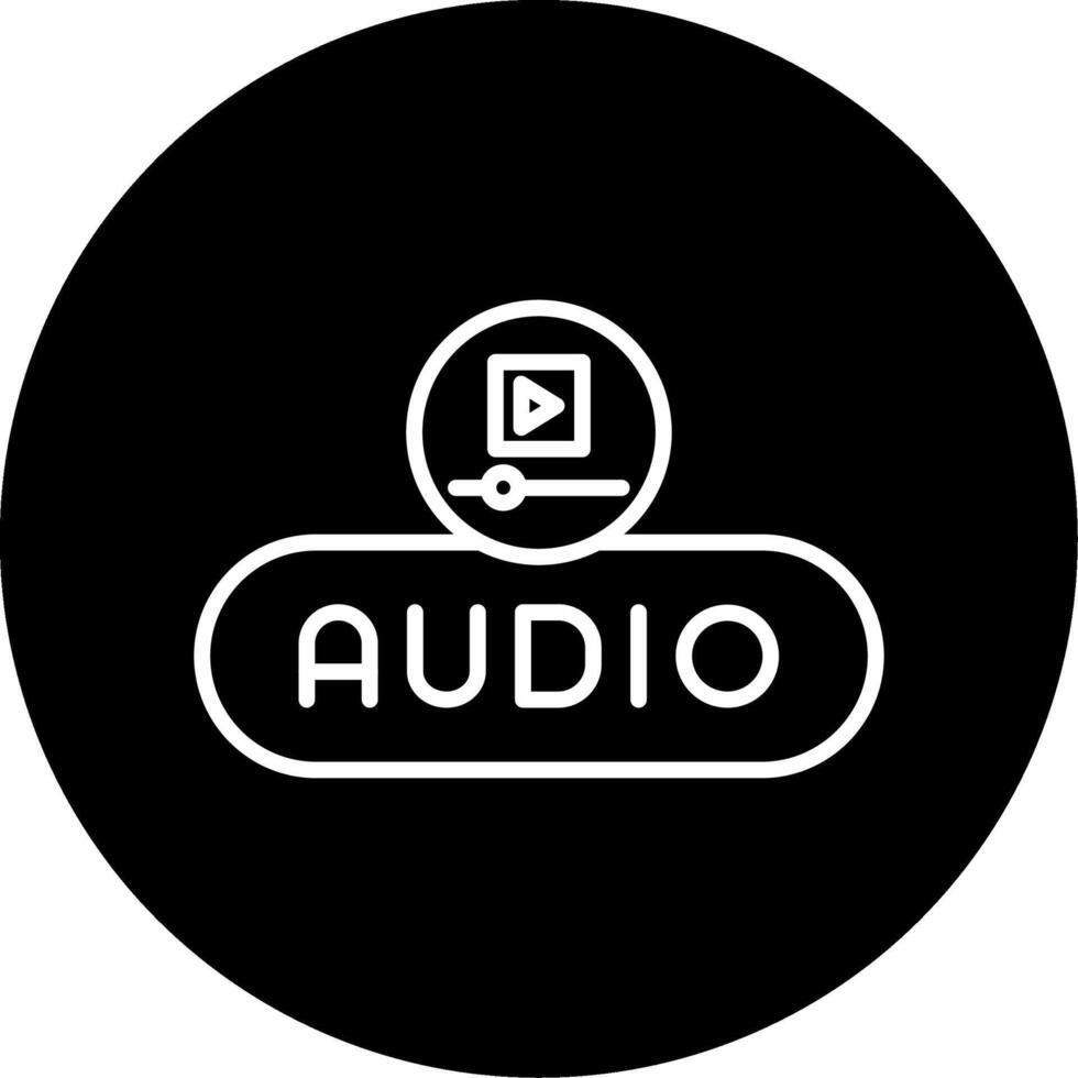 Insert Audio Button Line Circle Inverted vector