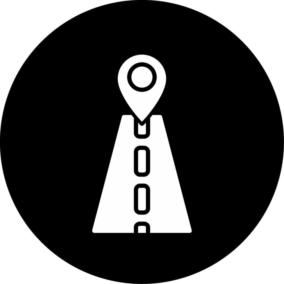 Green Mile Marker Post Glyph Circle Inverted vector