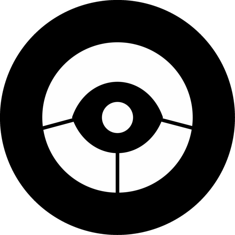 Vehicle Steering Wheel Icon Glyph Circle Inverted vector