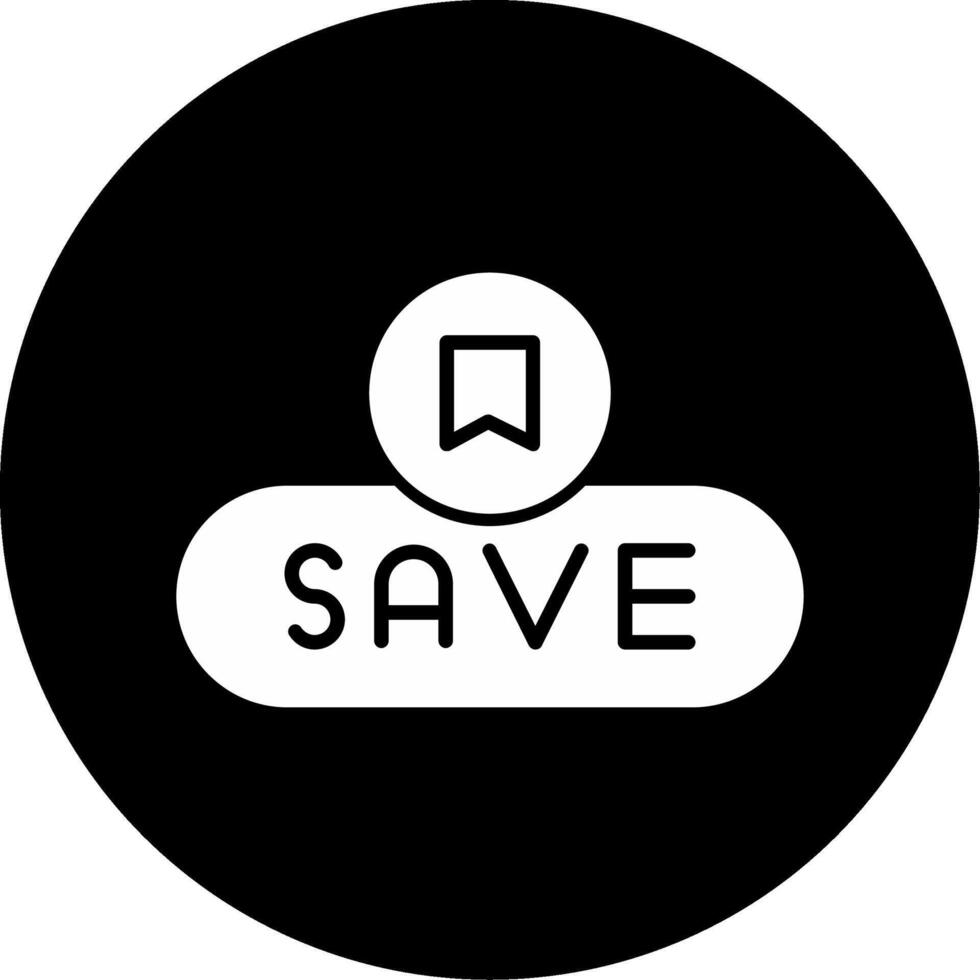 Save Changes Button Glyph Circle Inverted vector