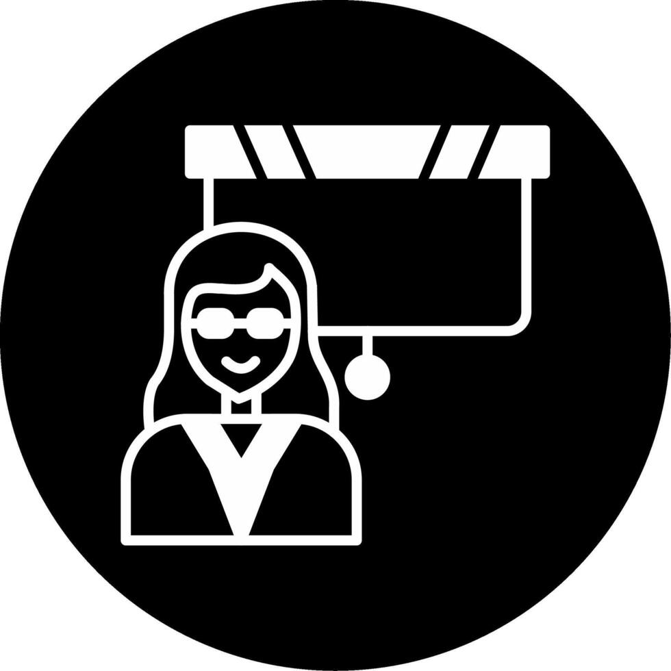 Knowledgeable School Teacher Glyph Circle Inverted vector