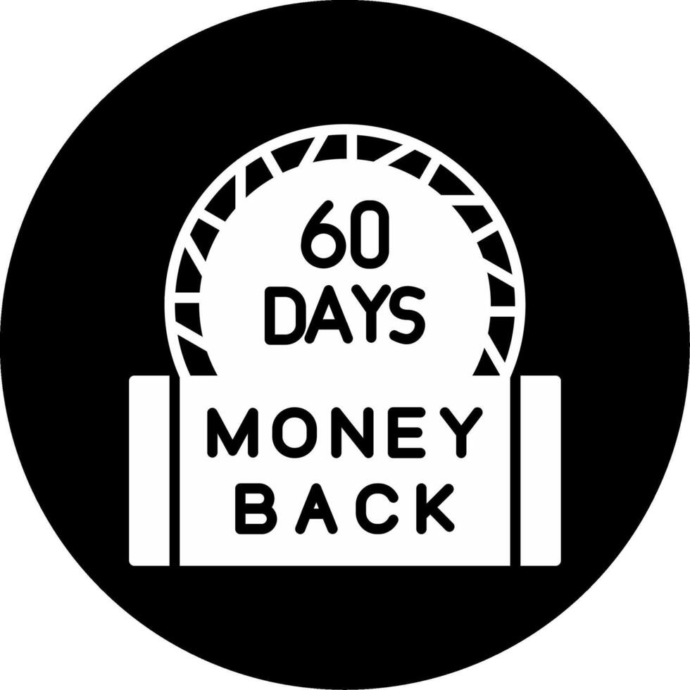 60 Days Refund Policy Glyph Circle Inverted vector