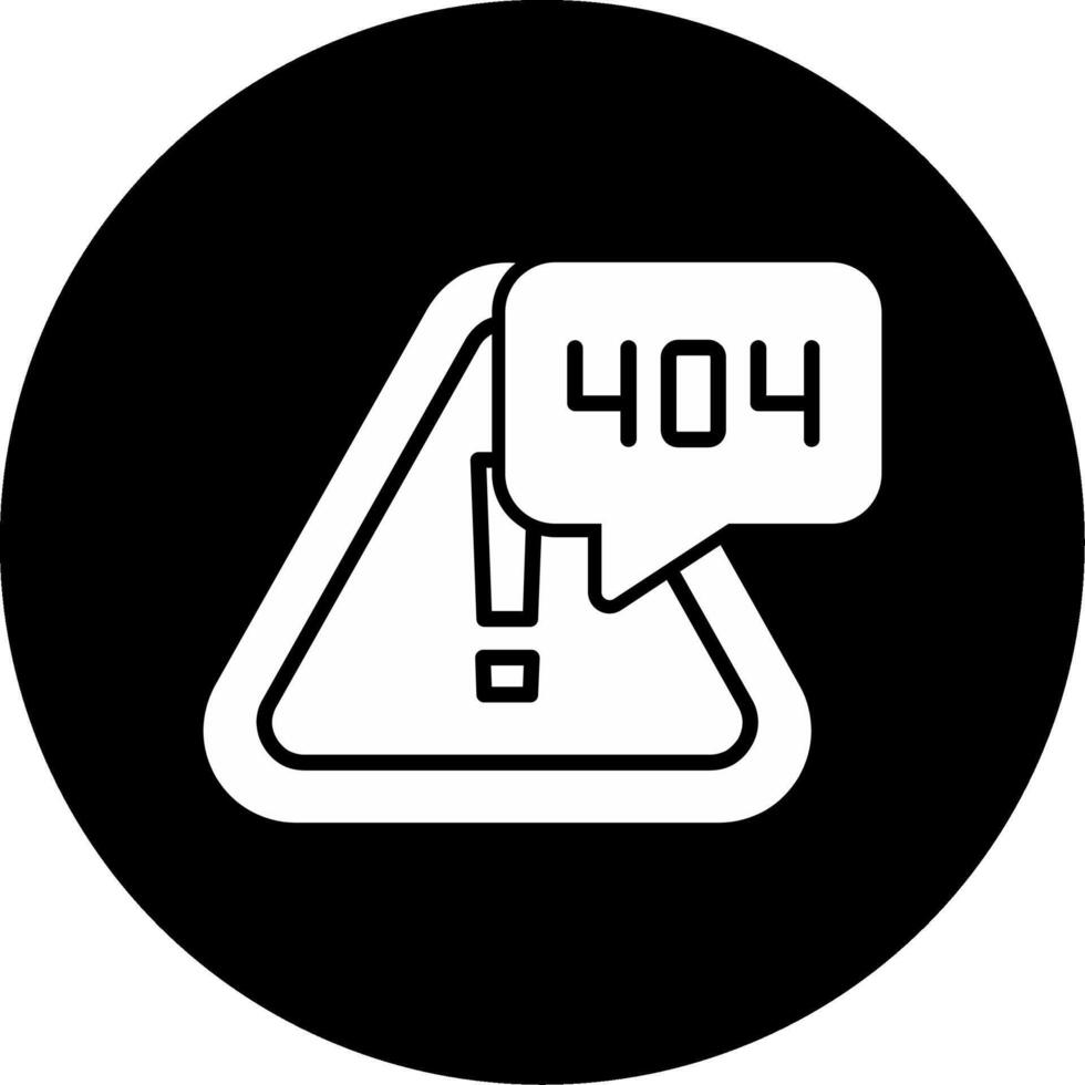 Error 404 Page Not Found Glyph Circle Inverted vector