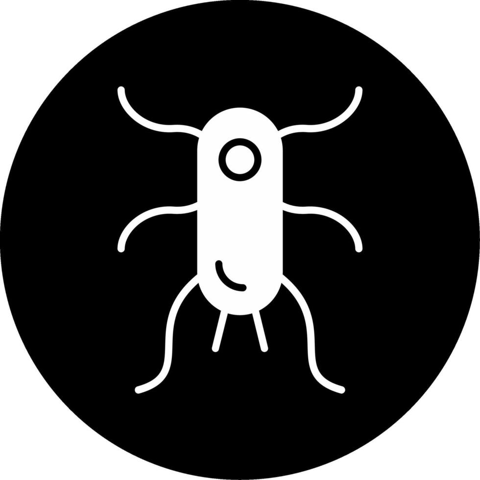 Escherichia coli Bacteria Icon Glyph Circle Inverted vector