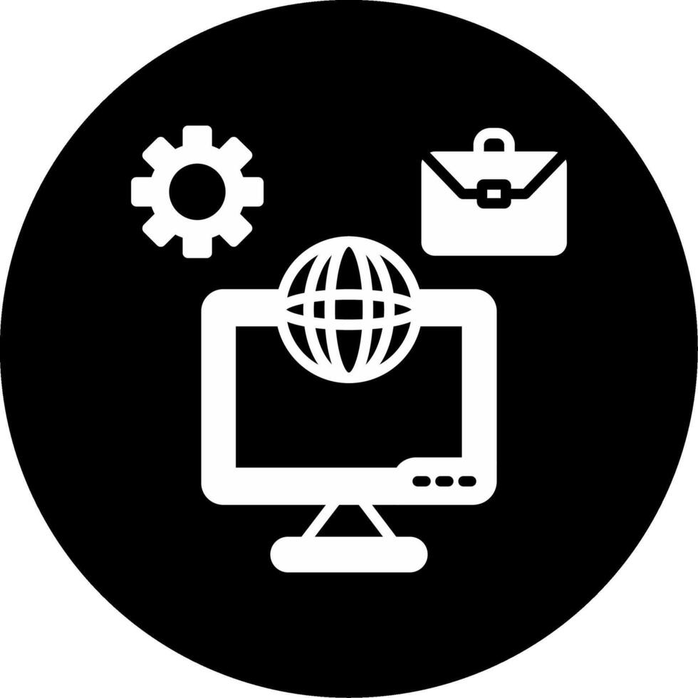 Global Freelance Platform Access Glyph Circle Inverted vector