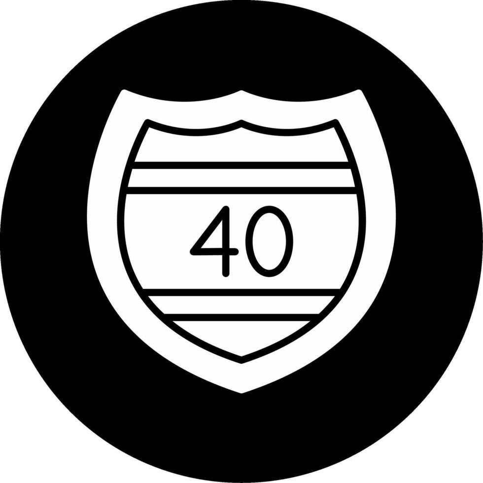 U S Interstate Route Symbol Glyph Circle Inverted vector