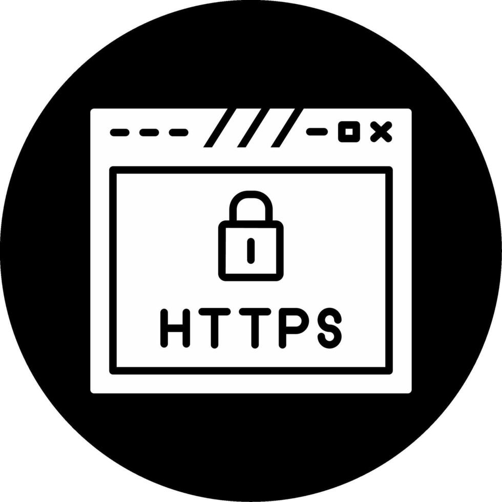 Advanced Website Security Layer Glyph Circle Inverted vector