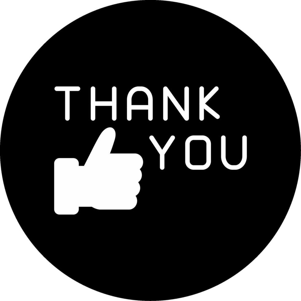 Heartfelt Thank You Note Glyph Circle Inverted vector