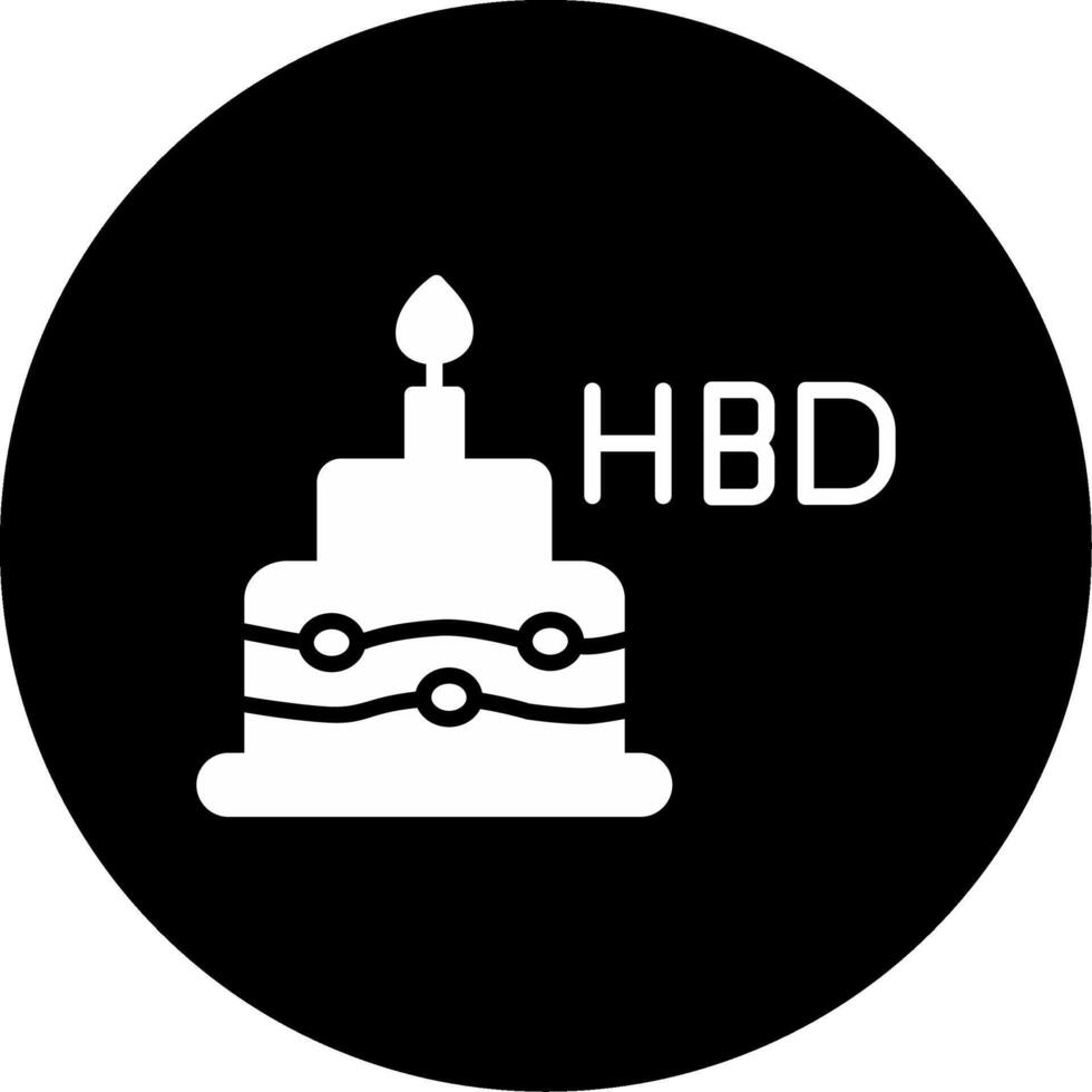 Personalized Birthday Greeting Glyph Circle Inverted vector